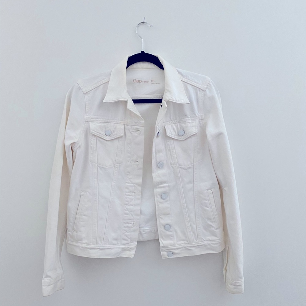 Gap White Denim Jacket Size Medium